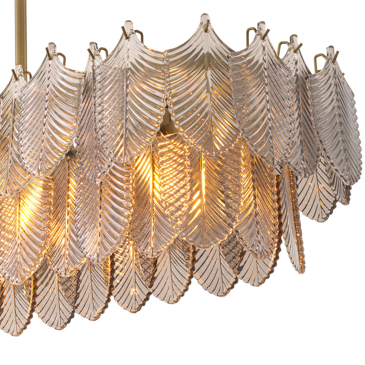 Eichholtz Verbier 5 Light Rectangular Pendant Light in Brushed Brass with Smoked Glass