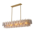 Eichholtz Verbier 5 Light Rectangular Pendant Light in Brushed Brass with Smoked Glass