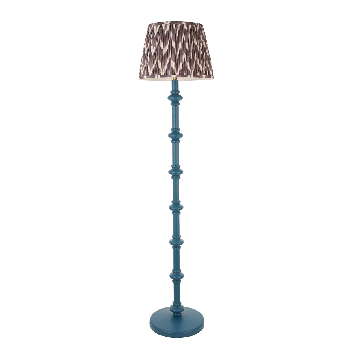 Endon Carnaby & Zigzag 35cm Floor Lamp Satin Marlin Blue Paint