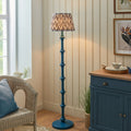 Endon Carnaby & Zigzag 35cm Floor Lamp Satin Marlin Blue Paint with Pearl Grey Shade