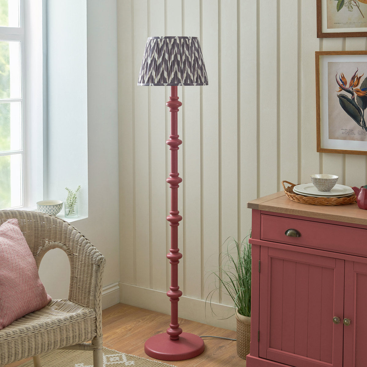 Endon Carnaby & Zigzag 35cm Floor Lamp Satin Pink Clay Paint