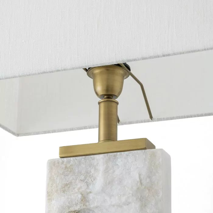 Eichholtz Newton Large Table Lamp in Antique Brass Finish with Shade