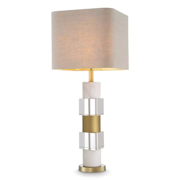 Eichholtz Cullingham Table Lamp in White Marble with Shade