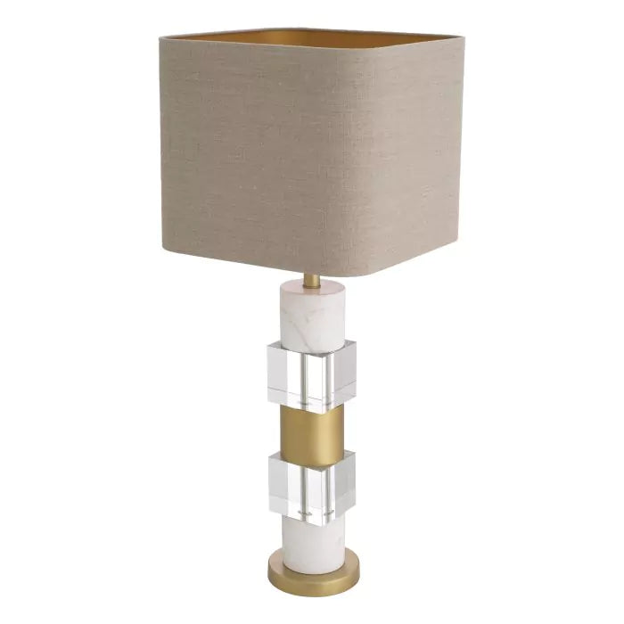 Eichholtz Cullingham Table Lamp in White Marble with Shade