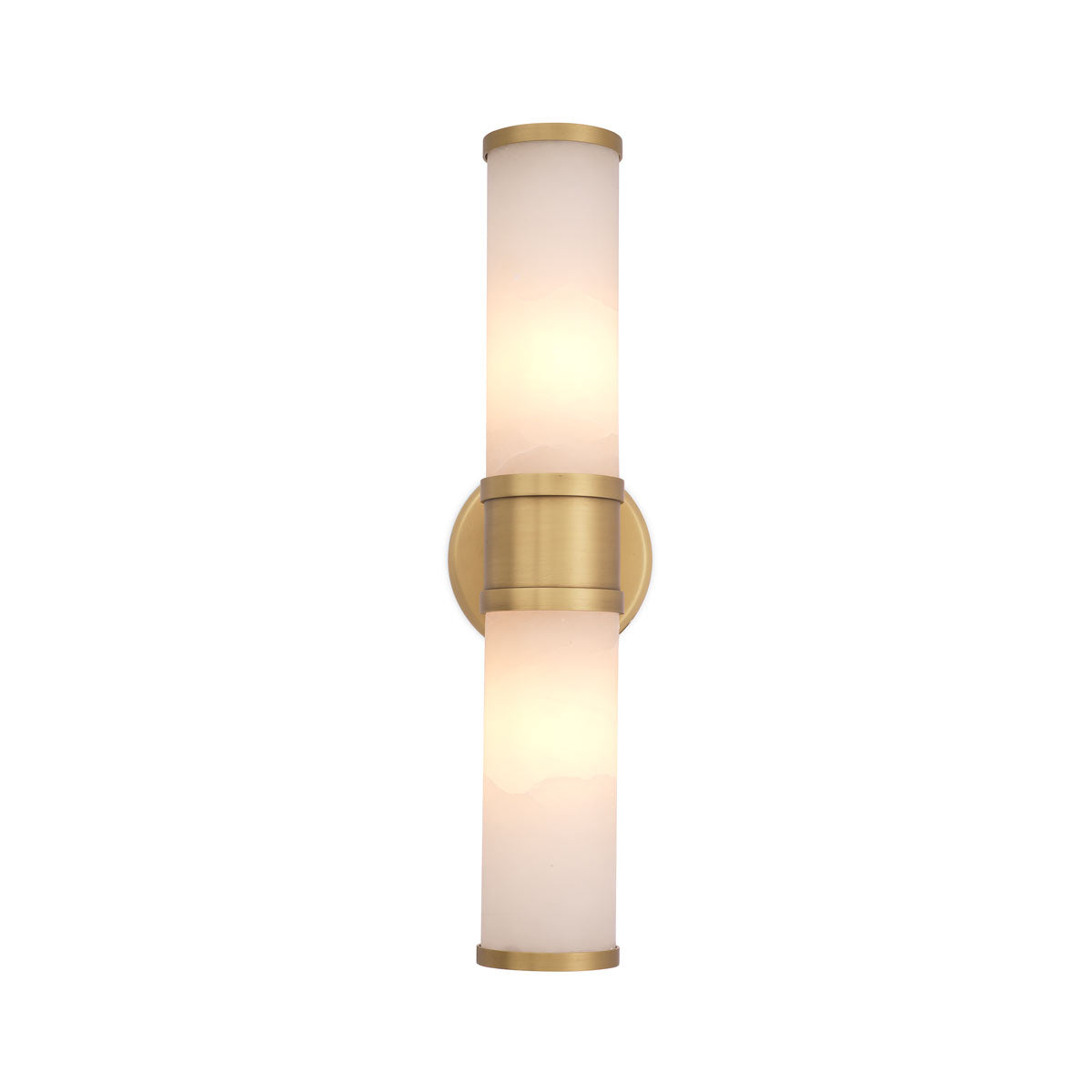Eichholtz Claridges Double Wall Light in Antique Brass Finish with Alabaster Shade