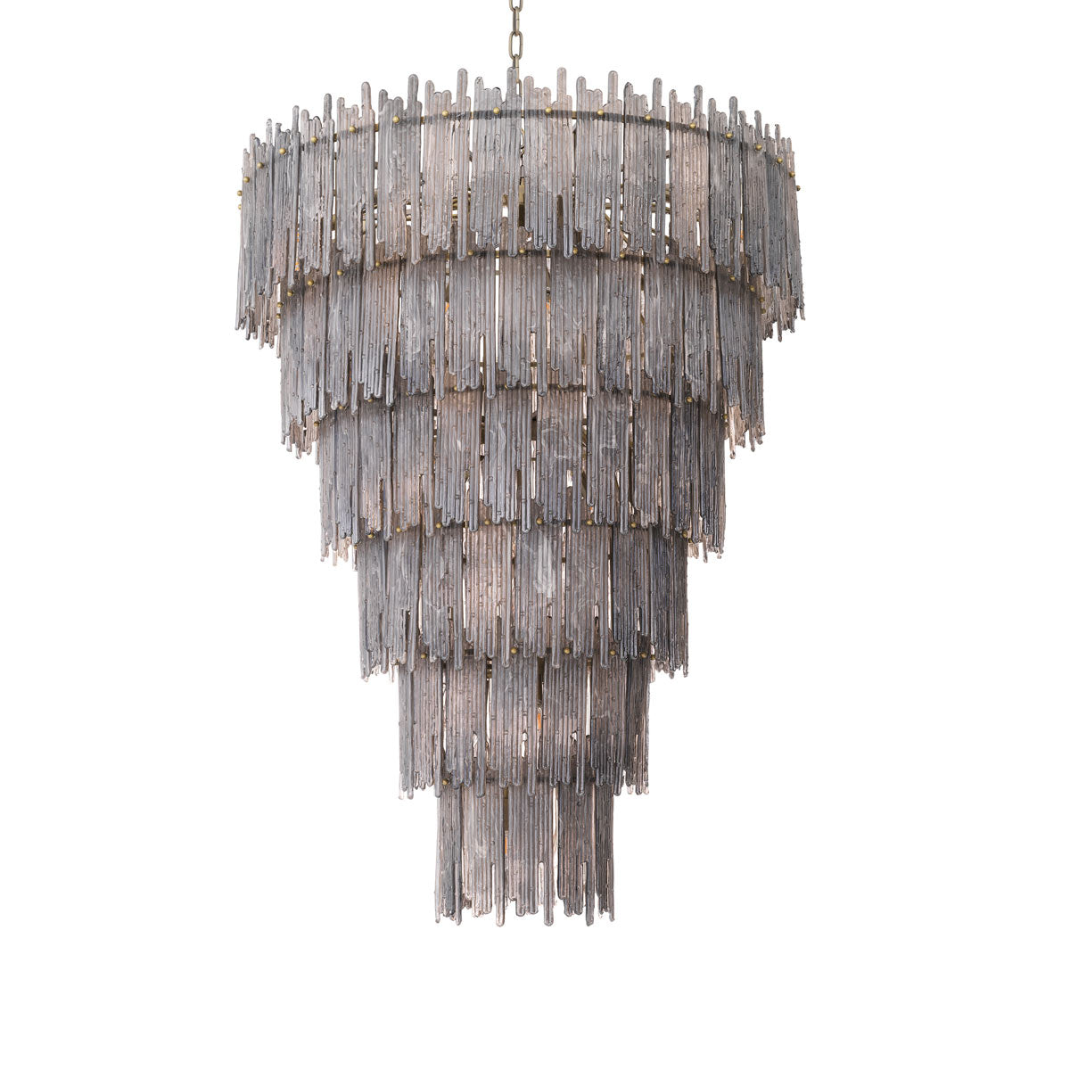 Eichholtz Saint Roch Extra Large Chandelier in Brushed Brass with Smoke Glass