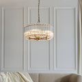 Endon Valentina 5 Light Pendant in Brushed Aged Brass and Clear Glass Shade