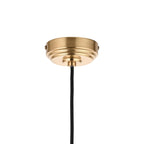 Endon Eltham Pendant Light Brushed Aged Brass and Black Braided Flex
