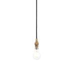 Endon Eltham Pendant Light Brushed Aged Brass and Black Braided Flex