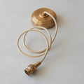 Endon Eltham Pendant Light Brushed Aged Brass and Natural Braided Flex