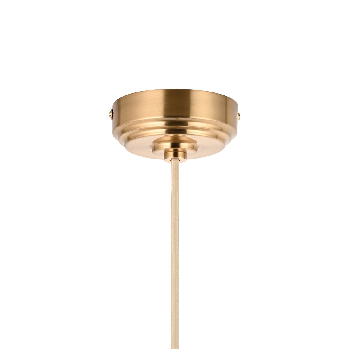 Endon Eltham Pendant Light Brushed Aged Brass and Natural Braided Flex