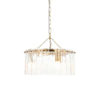 Endon Karine 3 Light Pendant in Brushed Aged Brass and Clear Handmade Textured Glass Shade
