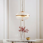 Endon Somerset 3 Light Pendant in Vintage Brass Finish and Clear Ribbed Glass Shade