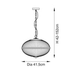 Endon Somerset 3 Light Pendant in Vintage Brass Finish and Clear Ribbed Glass Shade