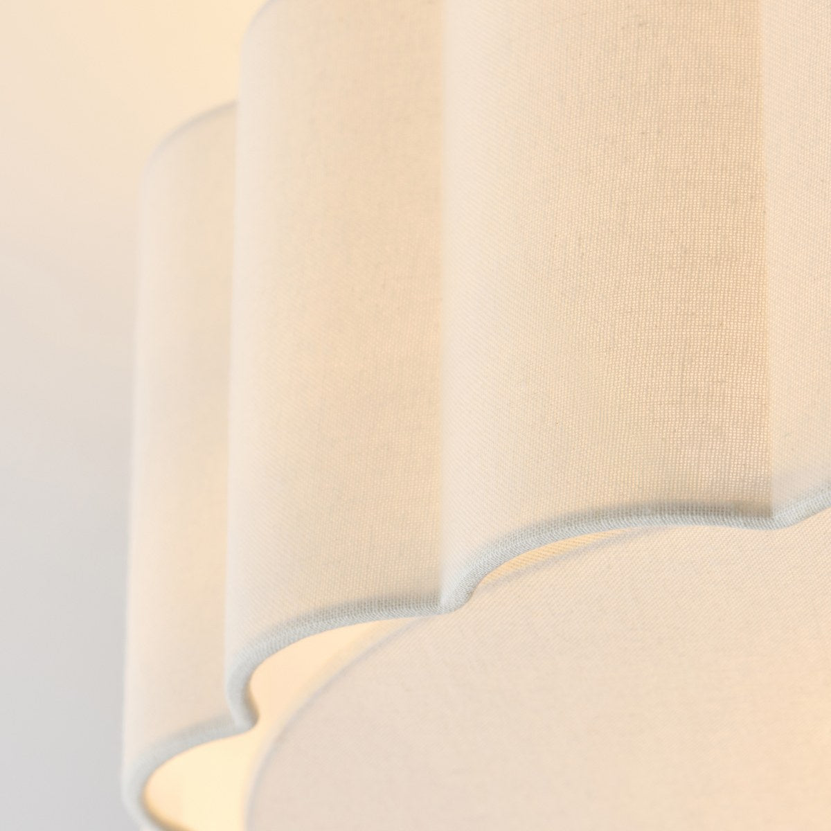 Endon Serene 2 Light Flush Ceiling Light in Brushed Aged Brass with Vintage White Shade