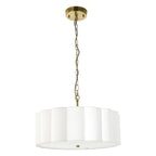 Endon Serene 3 Light Pendant Light in Brushed Aged Brass with Vintage White Shade