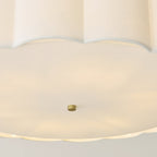 Endon Serene 6 Light Pendant Light in Brushed Aged Brass with Vintage White Shade