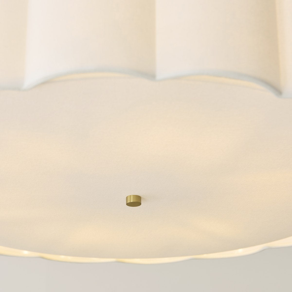 Endon Serene 6 Light Pendant Light in Brushed Aged Brass with Vintage White Shade