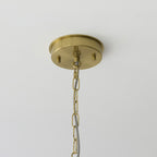 Endon Serene 6 Light Pendant Light in Brushed Aged Brass with Vintage White Shade