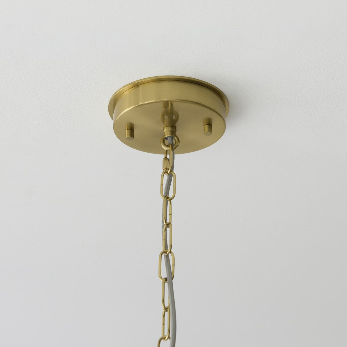 Endon Serene 6 Light Pendant Light in Brushed Aged Brass with Vintage White Shade