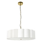 Endon Serene 6 Light Pendant Light in Brushed Aged Brass with Vintage White Shade