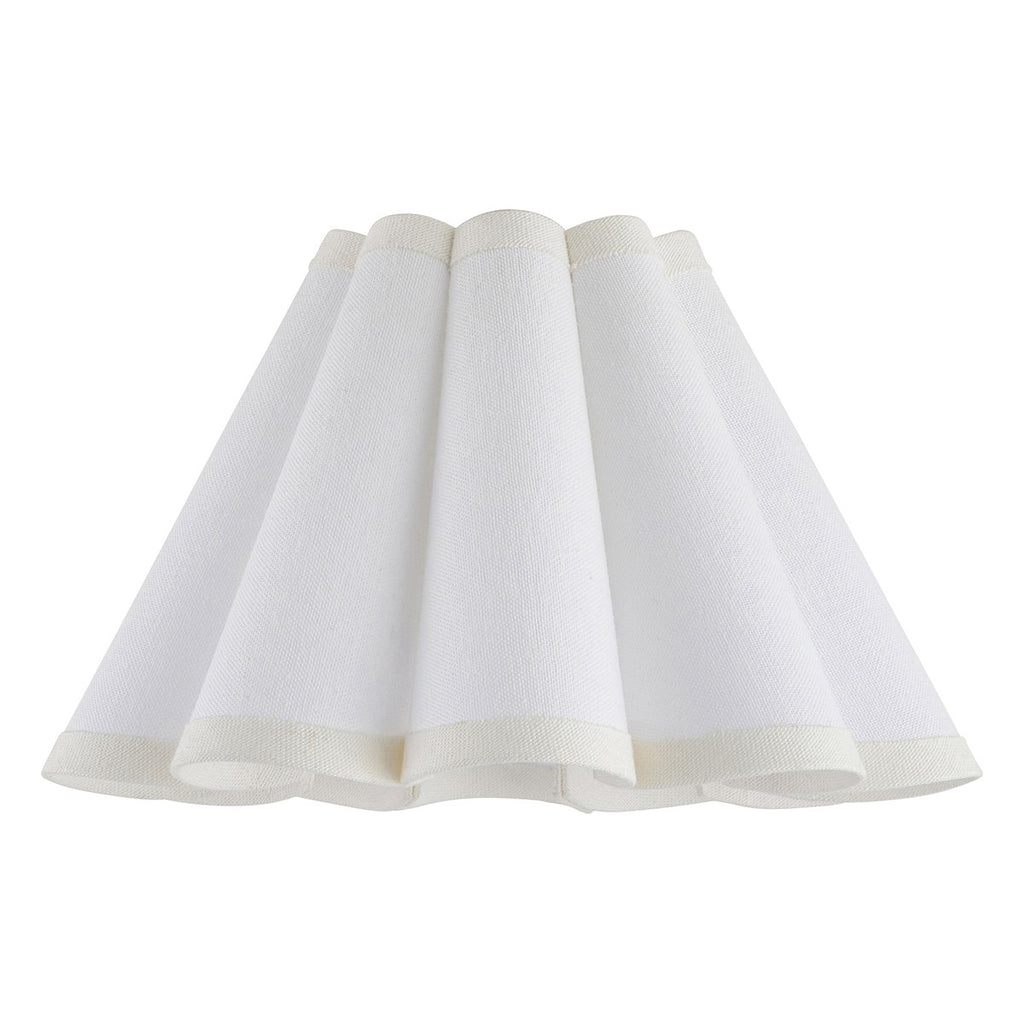 Endon Ayla 22cm Scalloped Lamp Shade in Vintage White Cotton