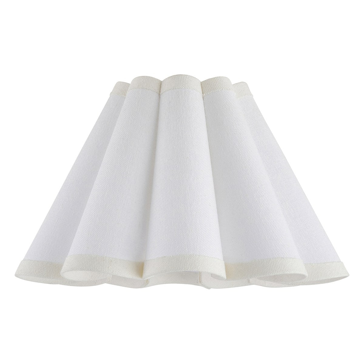 Endon Ayla 22cm Scalloped Lamp Shade in Vintage White Cotton
