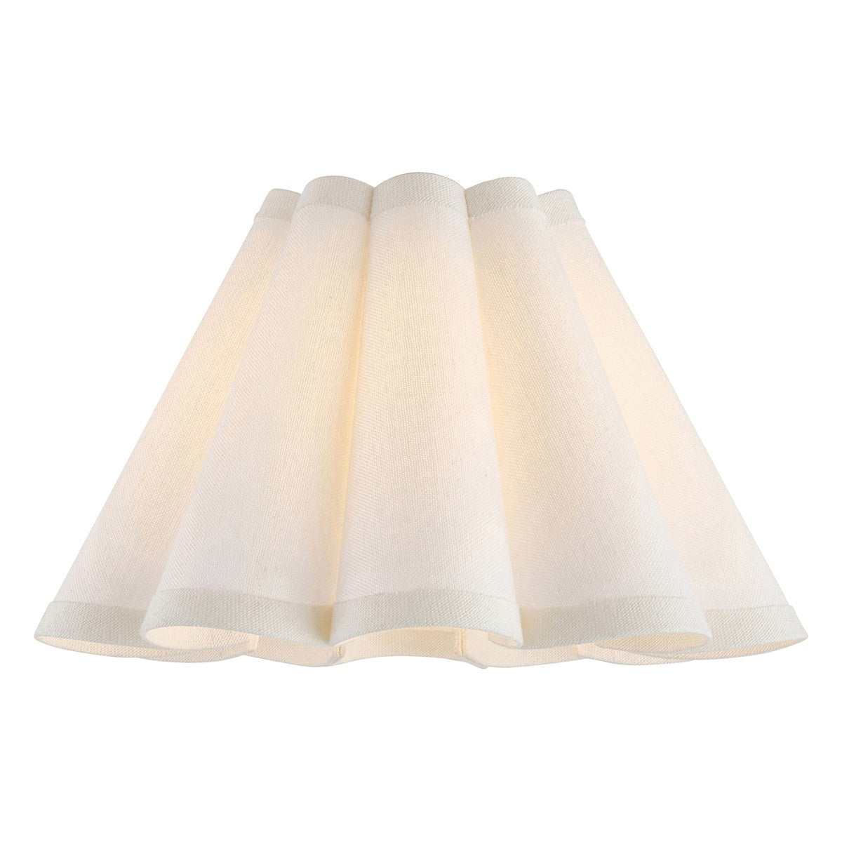 Endon Ayla 22cm Scalloped Lamp Shade in Vintage White Cotton