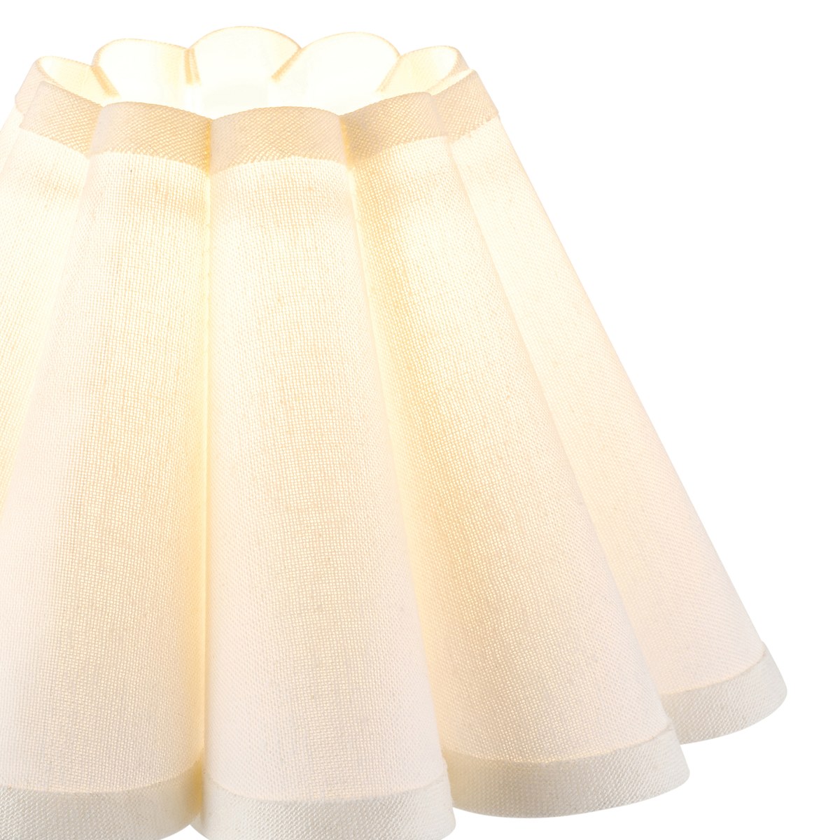 Endon Ayla 22cm Scalloped Lamp Shade in Vintage White Cotton