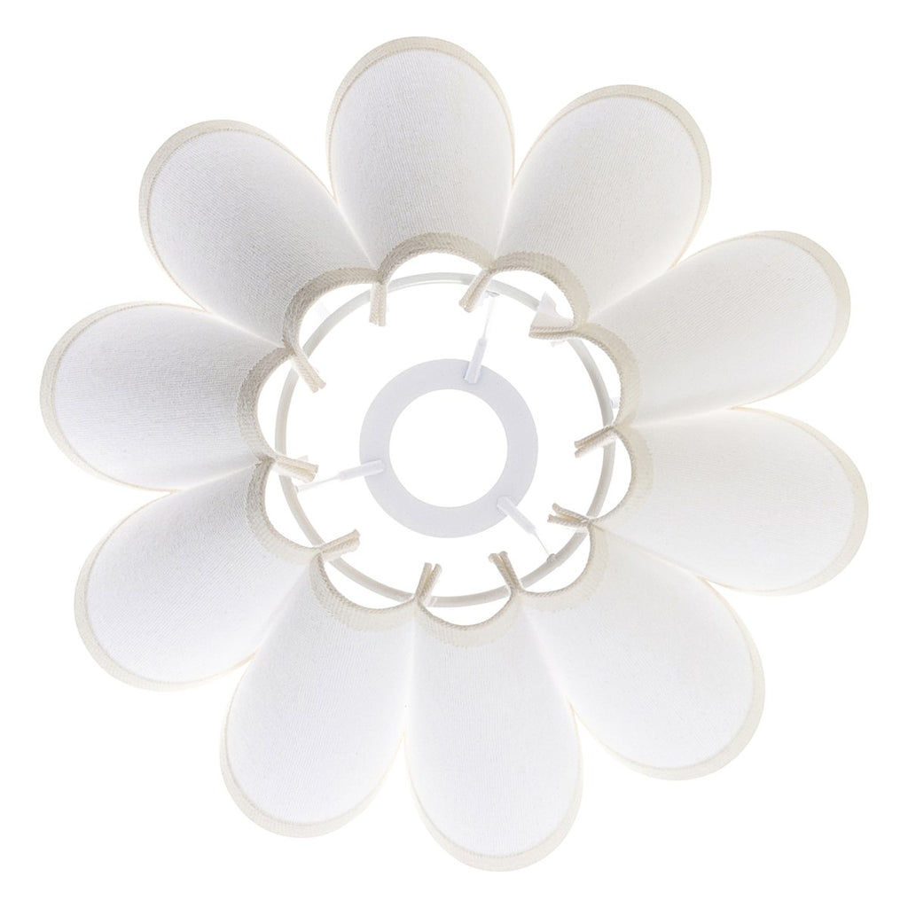 Endon Ayla 22cm Scalloped Lamp Shade in Vintage White Cotton