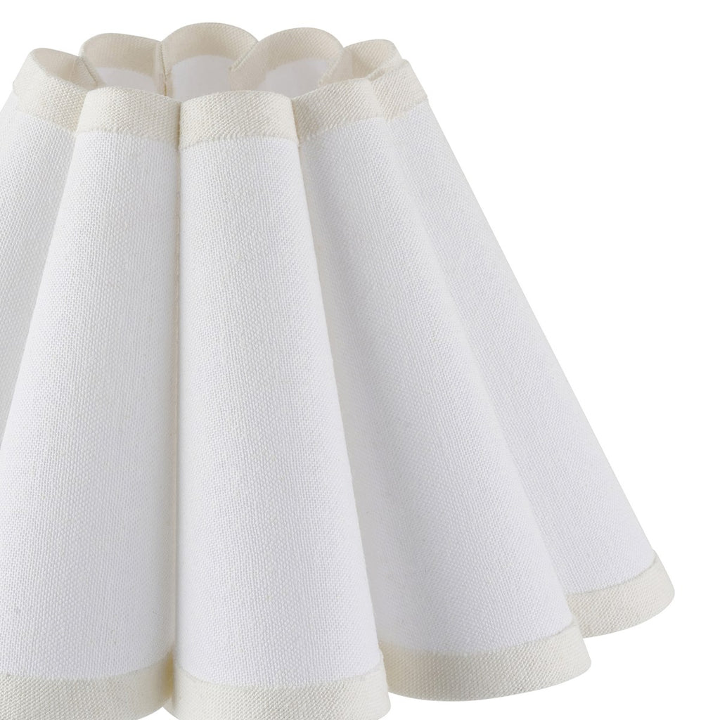 Endon Ayla 22cm Scalloped Lamp Shade in Vintage White Cotton