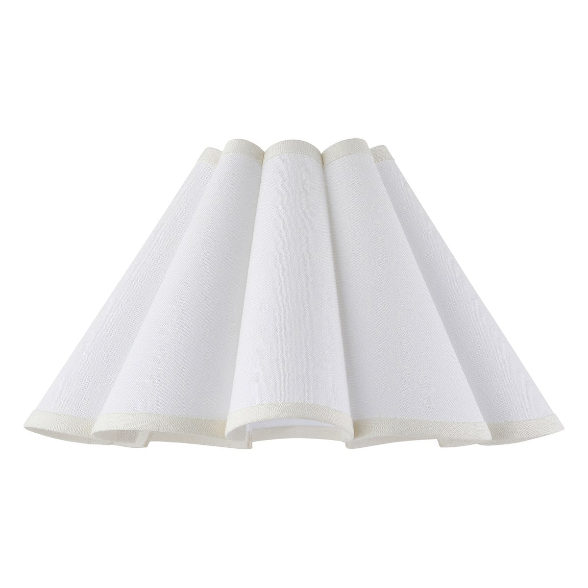 Endon Ayla 31cm Scalloped Lamp Shade in Vintage White Cotton