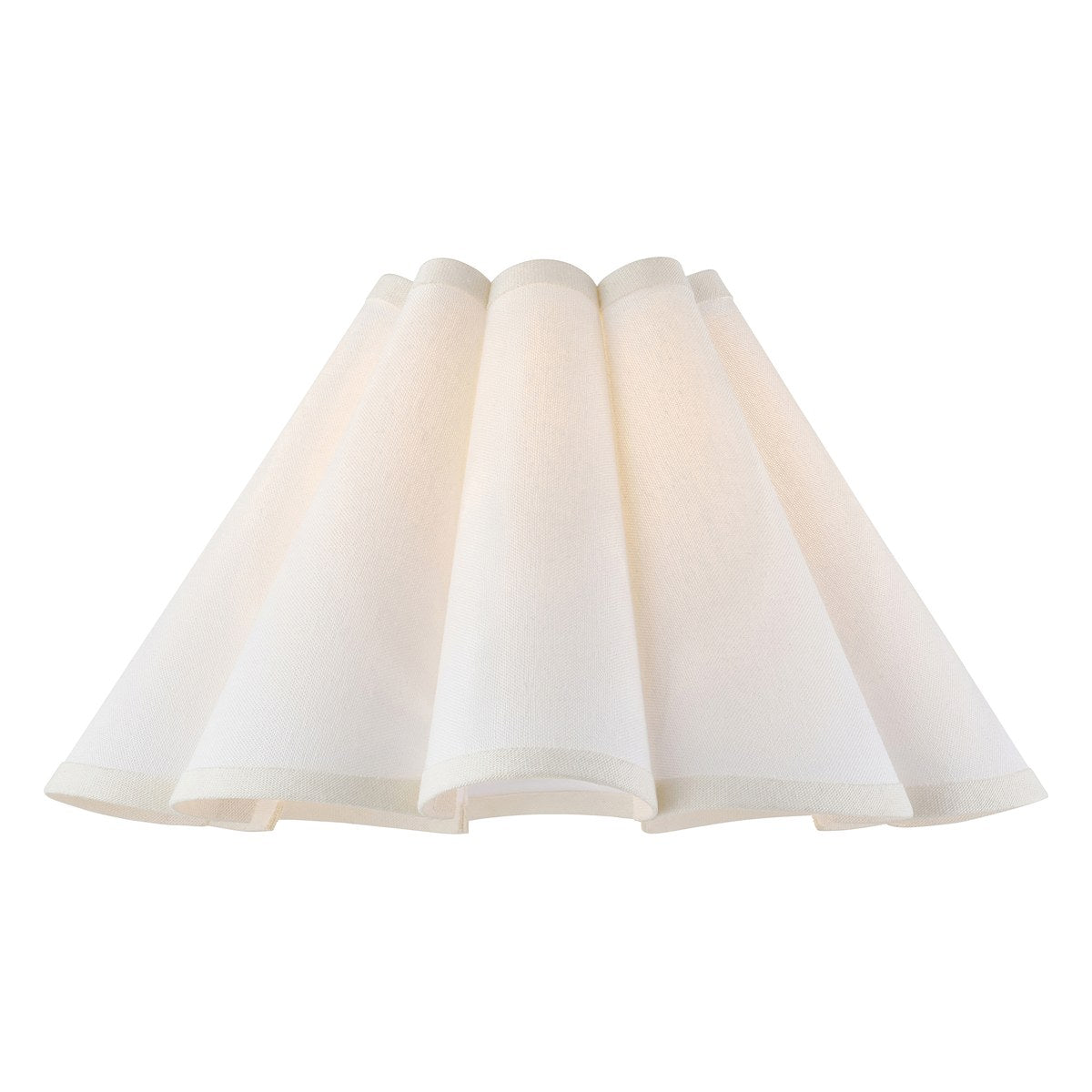 Endon Ayla 31cm Scalloped Lamp Shade in Vintage White Cotton