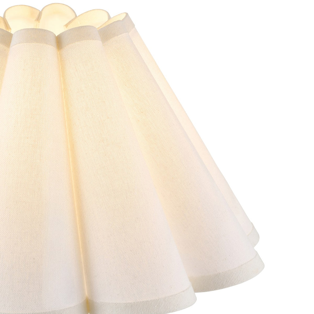 Endon Ayla 31cm Scalloped Lamp Shade in Vintage White Cotton