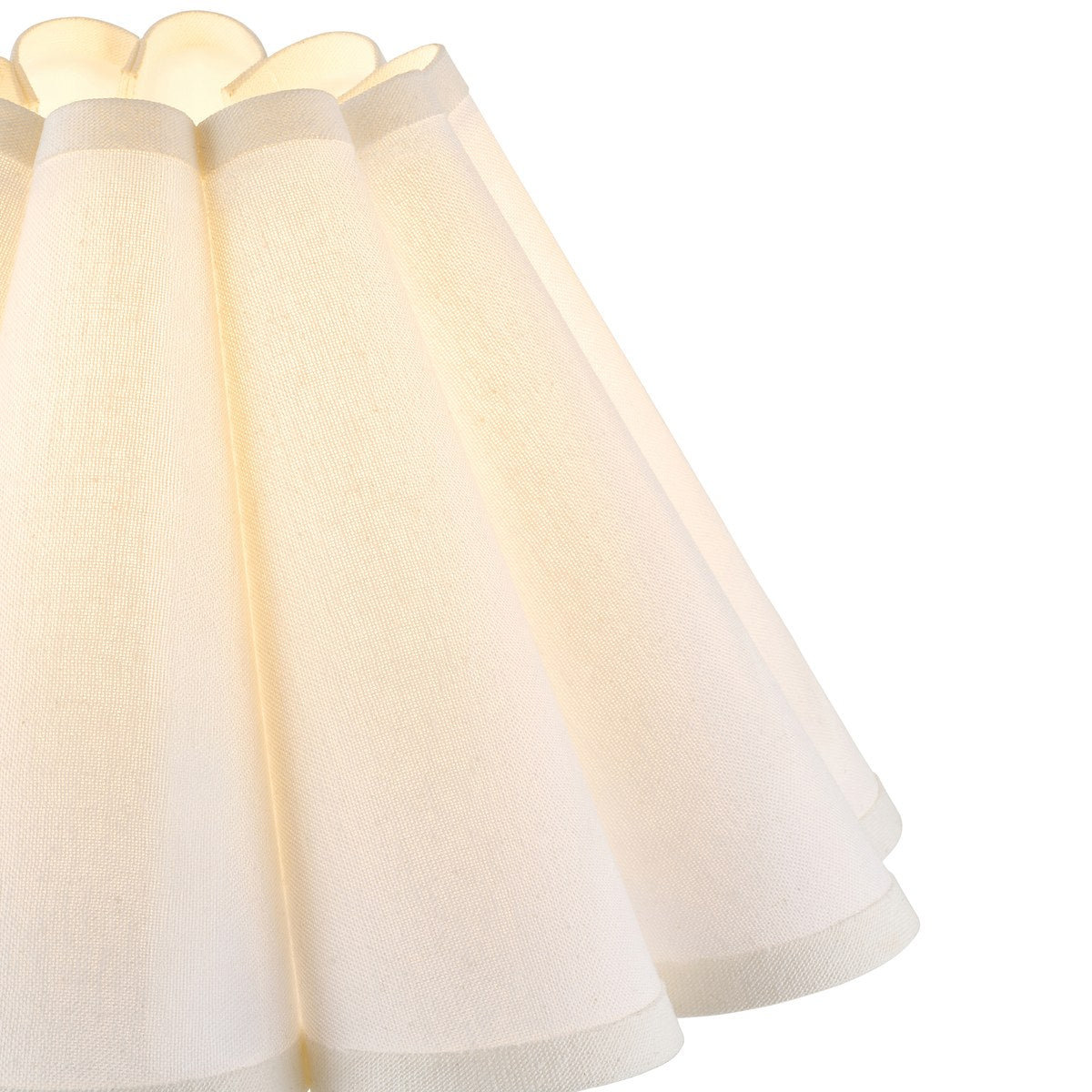 Endon Ayla 31cm Scalloped Lamp Shade in Vintage White Cotton