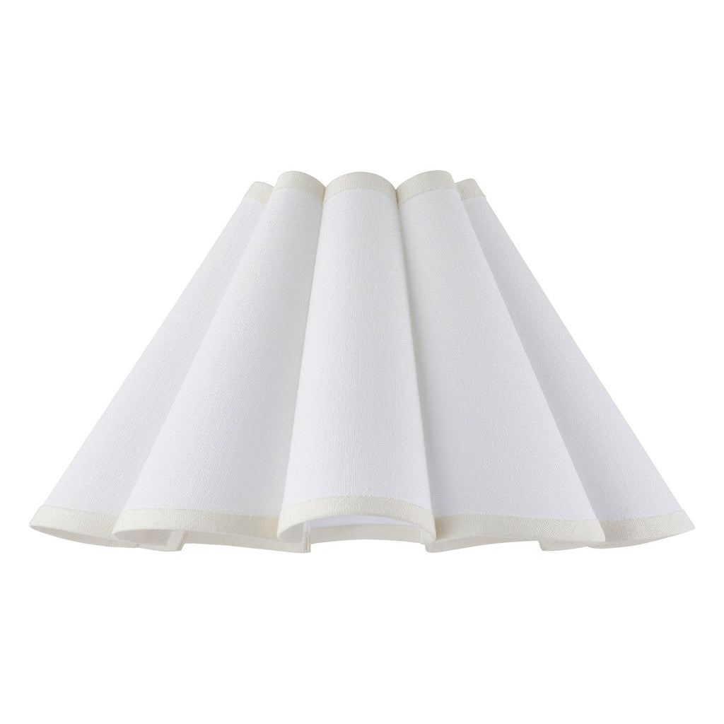 Endon Ayla 31cm Scalloped Lamp Shade in Vintage White Cotton