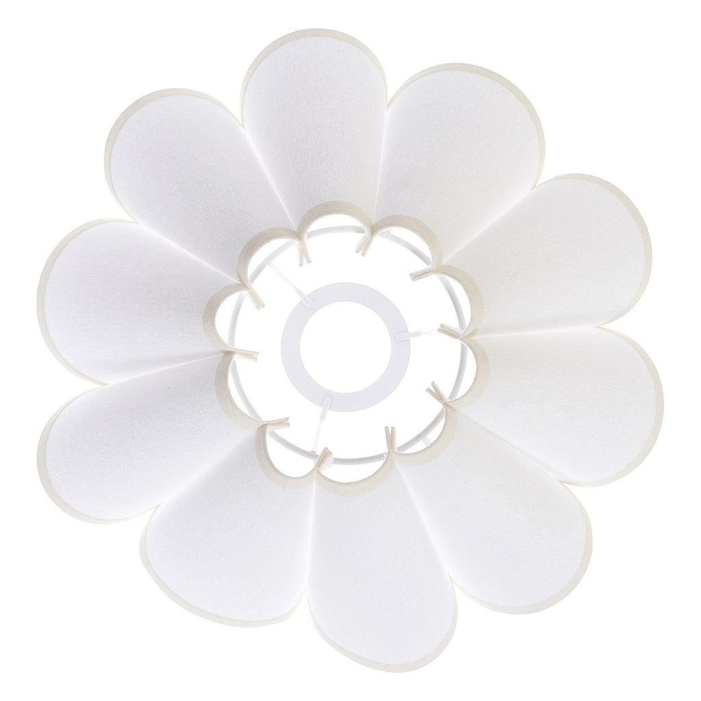 Endon Ayla 31cm Scalloped Lamp Shade in Vintage White Cotton