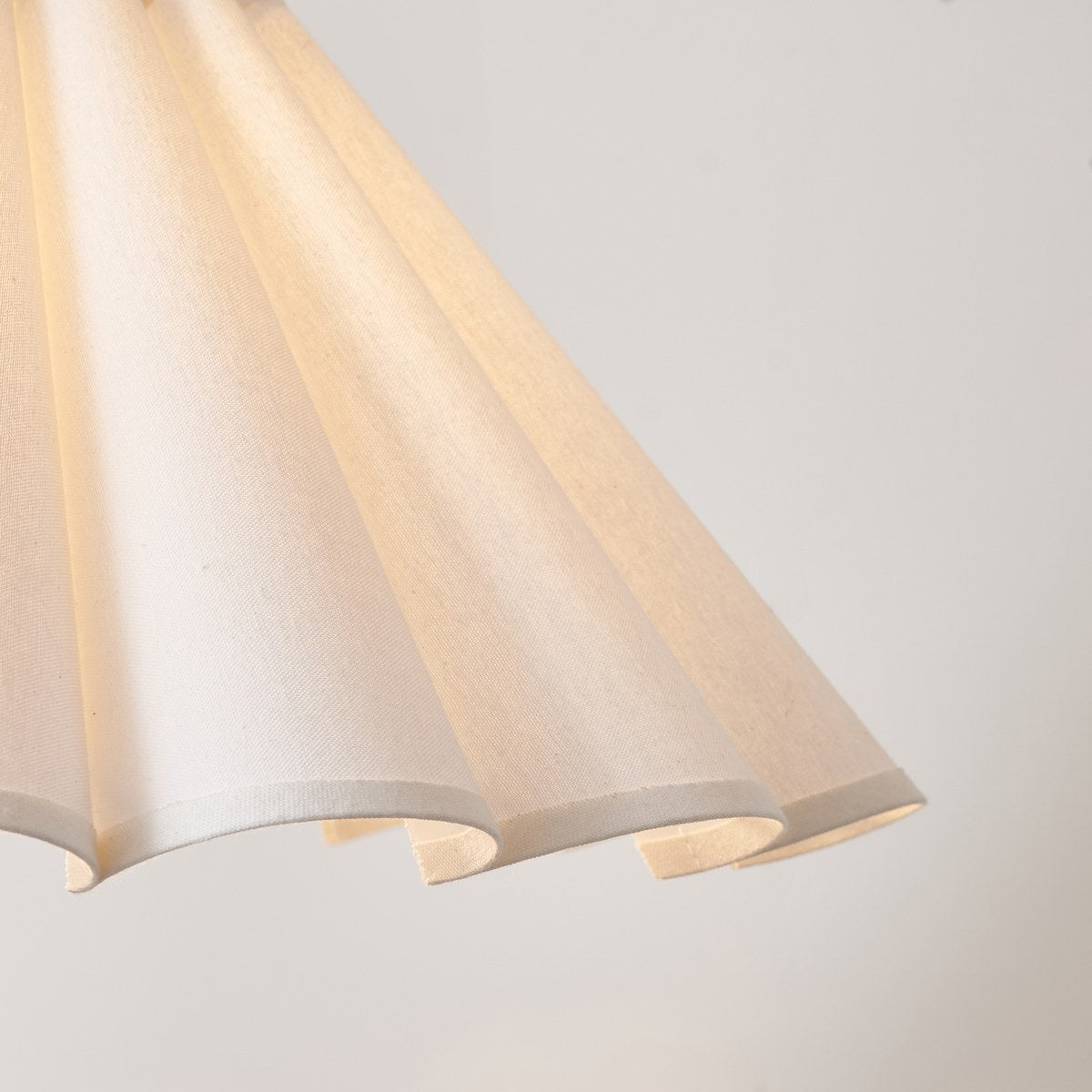 Endon Ayla 53cm Scalloped Lamp Shade in Vintage White Cotton