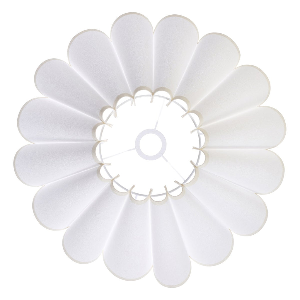 Endon Ayla 53cm Scalloped Lamp Shade in Vintage White Cotton