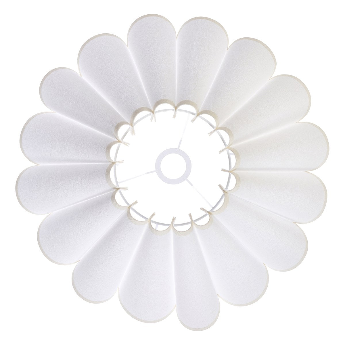 Endon Ayla 53cm Scalloped Lamp Shade in Vintage White Cotton