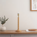 Endon Twist Table Lamp Base in Oak Effect