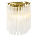 Endon Montpellier Wall Light in Brushed Aged Brass with Clear Ribbed Glass