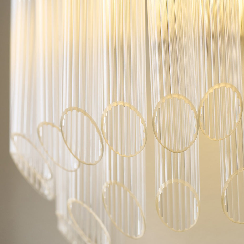 Endon Montpellier Wall Light in Brushed Aged Brass with Clear Ribbed Glass