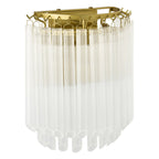 Endon Montpellier Wall Light in Brushed Aged Brass with Clear Ribbed Glass