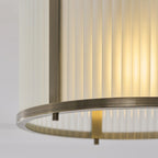 Endon Ridgeton Flush Ceiling Light in Antique Brass with Frosted Ribbed Glass