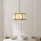 Endon Ridgeton 3 Light Pendant Light in Antique Brass with Frosted Ribbed Glass