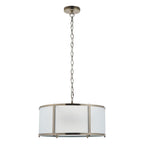Endon Ridgeton 3 Light Pendant Light in Antique Brass with Frosted Ribbed Glass