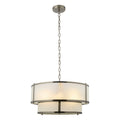 Endon Ridgeton 5 Light Tiered Pendant Light in Antique Brass with Frosted Ribbed Glass