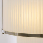 Endon Ridgeton 5 Light Tiered Pendant Light in Antique Brass with Frosted Ribbed Glass