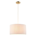 Endon Noah Pendant Light in Brushed Brass with Cream Cotton Shade